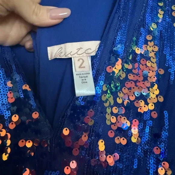 Anthropologie Blue Sequin Jumpsuit - Picture 5 of 6